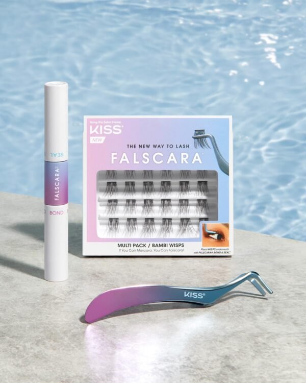 KISS Falscara DIY Eyelash Extension Bond & Seal Infused with Biotin & Vitamin E – Strong Gentle Comfortable Lash Adhesive for All Day Wear For Use With Falscara Lash Wisps, Remover, and Applicator