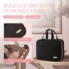 71Me1YCvv7L._SL1500_.jpg HOTOR Travel Toiletry Bag w/Hanging Hook - Spacious Toiletry Bag Essentials for Women & Men, Makeup Bag/Big Comparment, Waterproof for Travel Accessories, Medium, Black