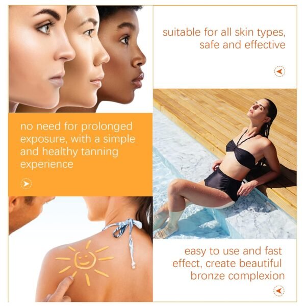 Tanning Gel Cream, 50g Sun Tanning, Soft Brown Intensive Tanning Gel, Tanning Accelerator Cream, Natural Tan Skin with Soft Brown Tanning Lotion For Outdoor Sun