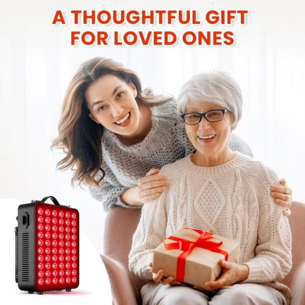 Red Light Therapy for Body, 660nm 850nm Near Infrared Light Therapy Panel, 60 Dual Chip LED Device with 300W of Power, Ideal for Body, Face, Improve Sleep, Skin Health, Includes Hanging Kit & Handle