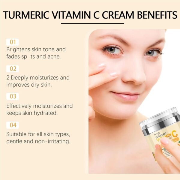 71N1NnRchJL._SL1500_.jpg Turmeric Vitamin C Face Cream, Anti-Aging Turmeric Cream, Firming Skin, Improve Acne and Reduce Dark Spots, Even Skin Tone, Turmeric Vitamin C Cream Deeply Hydration,Repair Improve Dull Skin