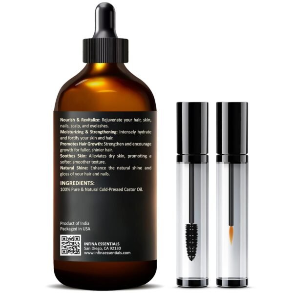 71N2vJSSkIL._SL1500_.jpg Pure Cold Pressed Hexane-Free Castor Oil - Glass Bottle for Hair Growth, Face, Scalp, Skin & Eyelashes - Nourishing & Moisturizing - 4 fl oz