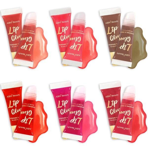 71N3G6yBckL._SL1500_.jpg AZEN 24 Pack Lip Gloss Set, Color Lip Oil for Dry Cracked Lips Moisturizing Hydrating Nourishing with Vitamin E