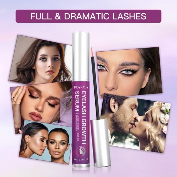 Premium Eyelash Growth Serum - Lash Enhancing Serum with Advanced Formula to Boost Longer Fuller and Thicker Looking Lashes - Vegan & Cruelty - Free Treatment 5mL 0.17 Fl Oz