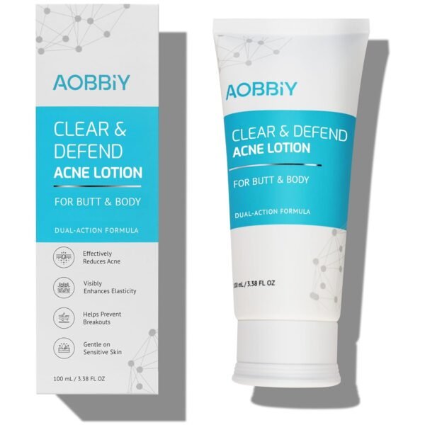 Butt Acne Clearing Treatment Cream: Clears & Prevents Breakouts Fast – Gentle Body & Back Lotion for Clogged Pores, Folliculitis & Bumps, 2% Salicylic Acid & Niacinamide, Ideal for Women, Men & Teens