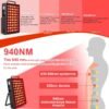 Red Light Therapy Panel for Body, Quad Wave 660nm 850nm 630nm 940nm Near Infrared Light Therapy Panel, Portable 60 Dual Chip LED Device with 105W of Power, for Pain Relief, Skin Health, Improve Sleep