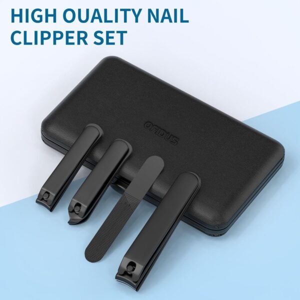 Precision 8 Pieces Men’s Nail Grooming Travel Kit, Stainless Steel Manicure Set with Fingernail & Toenail Clippers, Nail File, Slant Tip Tweezers, Cuticle Scissors, Cuticle Pusher, Travel Case