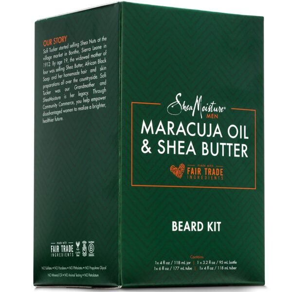 SheaMoisture Beard-Care Kit for Men, Includes Wash, Balm, Oil, Conditioner, Natural Shea Butter & Maracuja Oil, Great Gift
