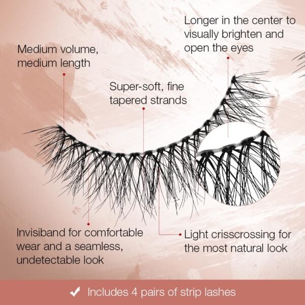 71Niv7jf98L._SL1000_.jpg Ardell Naked Strip Lashes 421 – Natural-Looking, Long-Lasting False Eyelashes with Invisiband for Seamless Blend, 4 Pairs, 1-Pack