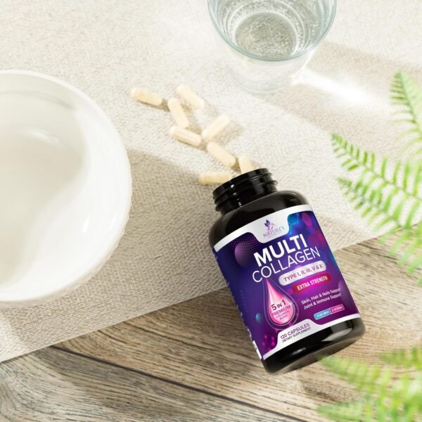 71O3O8d9q-L._AC_SL1500_.jpg Multi Collagen Supplement for Women & Men - Type I, II, III, V, X Multi Collagen Pills, Hydrolyzed Collagen Peptides Supplements, Nature's Hair, Skin, Nail, and Joint Support Supplement, 120 Capsules