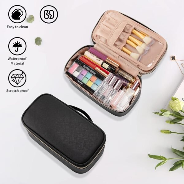 71OC6udvVTL._SL1500_.jpg OCHEAL Small Cosmetic Bag,Portable Cute Travel Makeup Bag for Women and girls Makeup Brush Organizer cosmetics Pouch Bags-Black