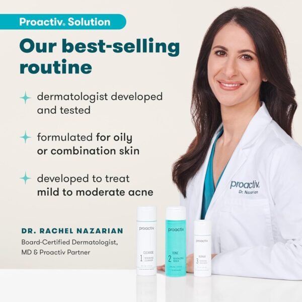 71OXGANQcXL._SL1500_.jpg Proactiv 3 Step Acne Treatment - Benzoyl Peroxide Face Wash, Repairing Acne Spot Treatment for Face and Body, Exfoliating Toner - 30 Day Complete Acne Skin Care Kit