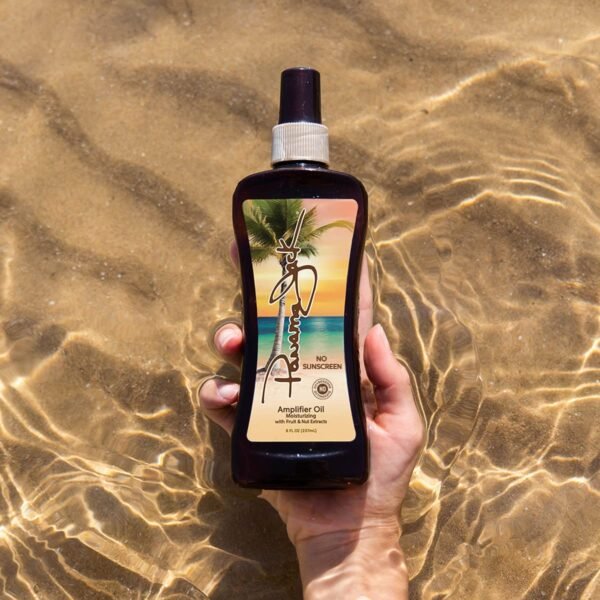 Panama Jack Amplifier Suntan Oil - Contains No Sunscreen Protection (0 SPF), Light Formula with Exotic Oils, Fruit and Nut Extracts, Tropical Fragrance, 8 FL OZ