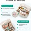 71OftlcSTbL._AC_SL1500_.jpg BAGSMART Travel Makeup Bag, Make Up Bag with Multiple Compartments for Organizer, Durable & Compact Cosmetic Organizer for Women for Travel Accessories (Beige)