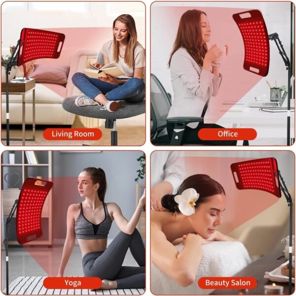 Red Light Therapy Lamp,Infrared Light Therapy with 660nm Visible Red Light & 850nm Invisible Infrared Light with Floor Stand 104 LEDs,Infrared Light Therapy for Body Device Effective for Skin Repair