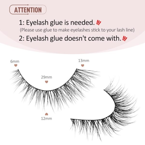 Onlyall Natural Lashes Wispy Lashes Natural Look False Eyelashes Natural Flared Eyelashes False Eye Lashes Soft Fluffy Lashes 7 Pairs D1 Natural (6-13MM)