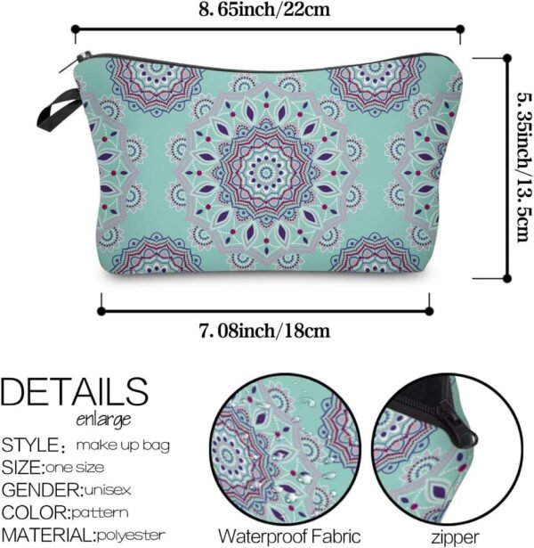 Deanfun Cosmetic Bag for Women, Mandala Flowers Waterproof Makeup Bags Roomy Toiletry Pouch Travel Accessories Gifts (51456)