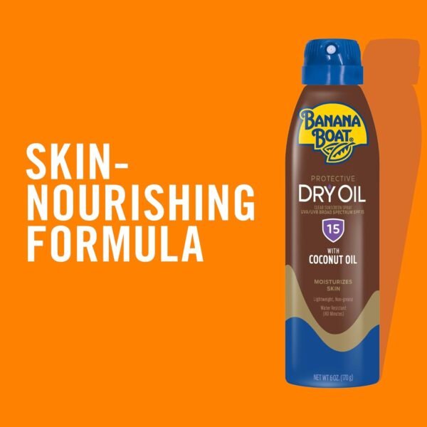 71PCNbNx0rL._SL1500_.jpg Banana Boat Dry Oil Tanning Spray Sunscreen SPF 15, 6oz | Protective Sun Tanning Oil with SPF 15 Sunscreen, Oxybenzone-Free, 6oz each Twin Pack