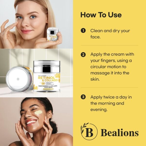 71PIAnoopNL._SL1500_.jpg Retinol Cream Anti Aging for Face: Wrinkle Cream for Face Neck with Collagen Hyaluronic Acid - Night Moisturizer for Men Women - Facial Skin Care Gifts for Mom Dad Sister