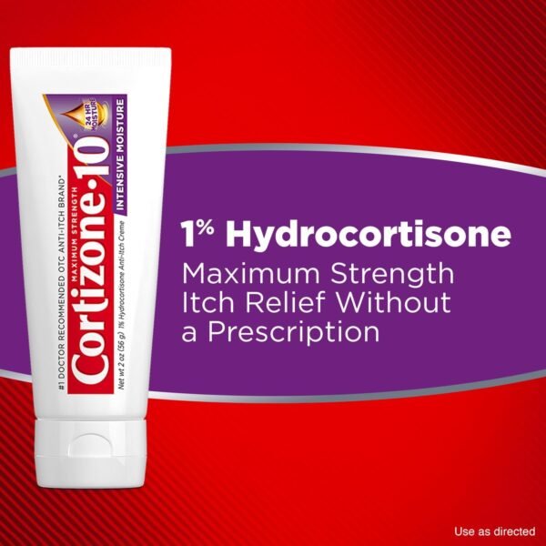 71PRLpP4CGL._AC_SL1500_.jpg Cortizone 10 Maximum Strength Intensive Moisture Anti-Itch Cream, 1% Hydrocortisone, 2 oz.