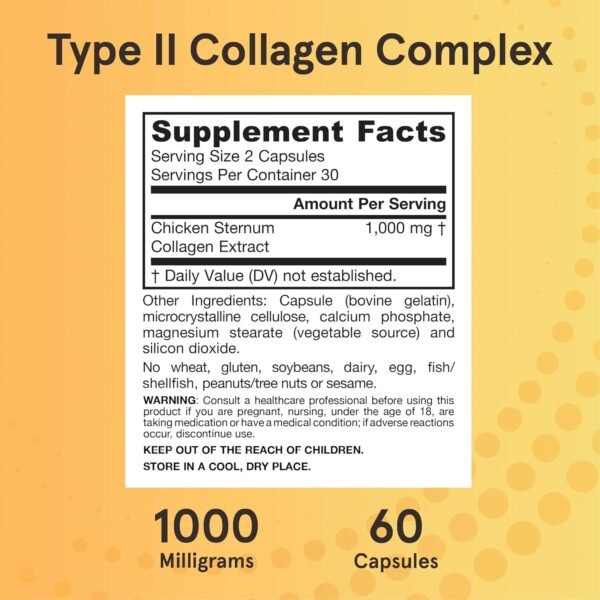 71PVER39DyL._AC_SL1500_.jpg Jarrow Formulas Type II Collagen Complex 1000 mg Supplements, Supports Skin and Joint Health, 60 Capsules, 30 Day Supply