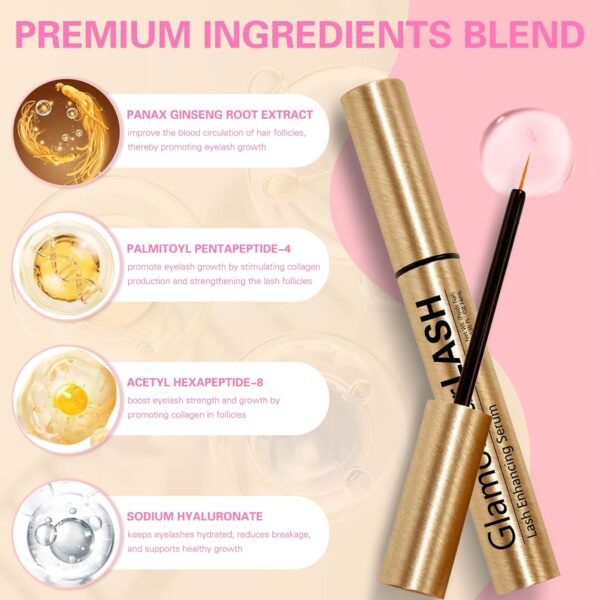 71PVh7vNkNL._SL1500_.jpg Glamosoar Eyelash Growth Serum Lash Boost & Enhancing Serum - Get Fuller,Longer & Stronger Lashes - 4 mL