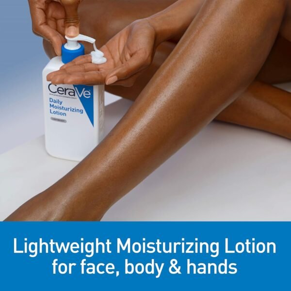 71PbEdwbE2L._SL1500_.jpg CeraVe Daily Moisturizing Lotion for Dry Skin, Body Lotion & Face Moisturizer with Hyaluronic Acid and Ceramides, Daily Moisturizer, Fragrance Free, Oil-Free, 19 Ounce