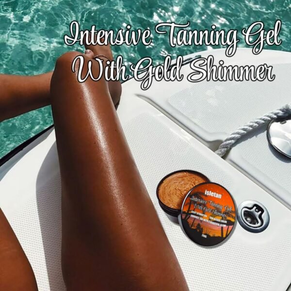 Intensive Tanning Tanning Gel With Gold Shimmer Mango, Extreme Tanning Gel For Outdoor Sun, Ultra Dark Tanning Butter, Tanning Balm For Beach, Solid Carrot Tanning Oil, SPF0, 200g