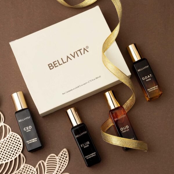 71PmnwpLMCL._SL1500_.jpg BellaVita Luxury Perfume Gift Set for Men (4 x 20ml) – Perfect Father’s Day Gifts for Dad & Husband | Includes KLUB, OUD, CEO & GOAT | Premium Masculine Woody, Citrusy & Aromatic Fragrances
