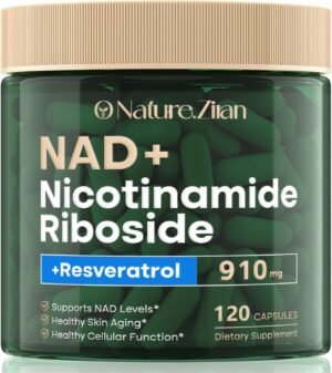 NAD Supplement 120 Capsules, Liposomal Nicotinamide Riboside, Resveratrol, Quercetin, NAD Nicotinamide Riboside Resveratrol 910mg for Women & Men, NAD Supplement for Anti Aging and Cell Regeneration