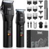 Professional Hair Clippers for Men Cordless Trimmers Kit with LED Display Beard Trimmer for Kid Cordless Beards Trimmer Haircut Grooming Kit Gift for Men Women Barber Kids (Black)