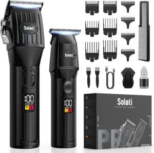 Professional Hair Clippers for Men Cordless Trimmers Kit with LED Display Beard Trimmer for Kid Cordless Beards Trimmer Haircut Grooming Kit Gift for Men Women Barber Kids (Black)