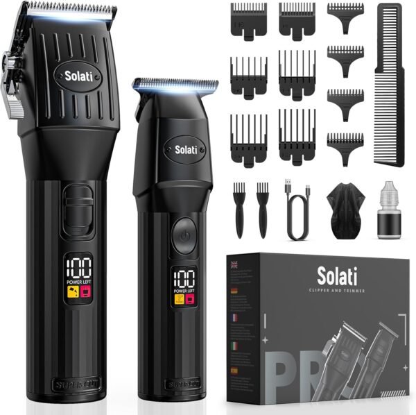 Professional Hair Clippers for Men Cordless Trimmers Kit with LED Display Beard Trimmer for Kid Cordless Beards Trimmer Haircut Grooming Kit Gift for Men Women Barber Kids (Black)