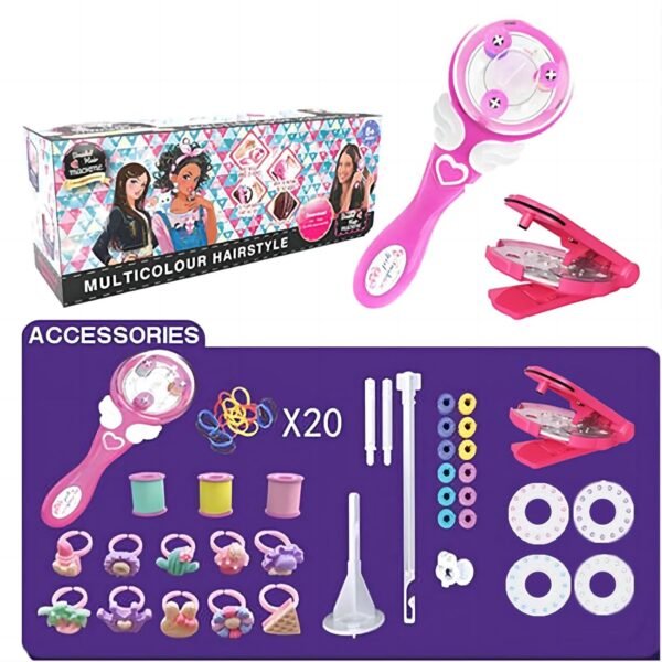 Kids Hair Styling Kit with Multicolor Beads, Hair Braiding Tool, DIY Hair Accessories Set, Ages 8+