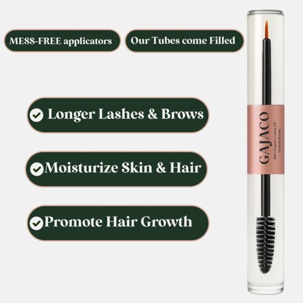 71QPxKkU7yL._SL1500_.jpg Organic Castor Oil Eyelash Growth Serum For Eyelashes and Eyebrows with Mascara Tube Filled with Premium Cold Pressed, Hexane Free Castor Oil
