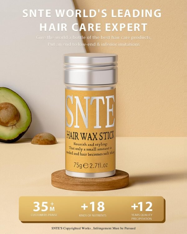 71QTI-EMHyL._SL1500_.jpg Samnyte Hair Wax Stick, Hair-Styling Waxes, Nourishing Accessories - Slick Stick for Women & Kids, Gel Tamer for Flyaways, Bun Maker & Styling Cream, 2.7 Fl Oz