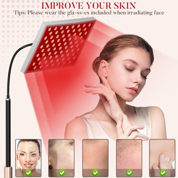Red Light Therapy for Body, Infrared Light Therapy Panel with Stand, Red Light Therapy Lamp, 660nm Deed Red Light and 850nm Near Infrared LED Red Light Therapy Device at Home for Face and Body