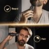 Men's Beard Trimmer - All-in-One Trimmer with Precision Dial - Premium Facial Hair Groomer - Adjustable 20 Length Setting, USB Recharge Dock, Cordless Waterproof Wet/Dry Clipper