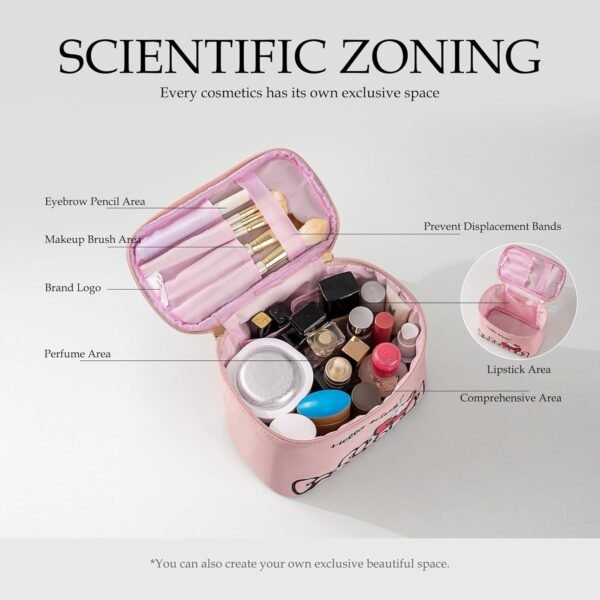 71QsBOT3F2L._AC_SL1500_.jpg AmBealla Makeup Bag Large Waterproof Cosmetic Bags with Makeup Brush Holder, Cute Printed Makeup Organizer for Women Traveling,Portable Toiletry Bag for Girls