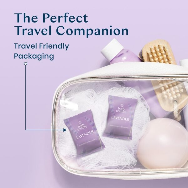 Body Restore Shower Steamers Aromatherapy 15 Pack - Birthday Gifts for Women, Men, Travel Essentials, Stress Relief, Relaxation, Self Care, Bath Bombs - Lavender
