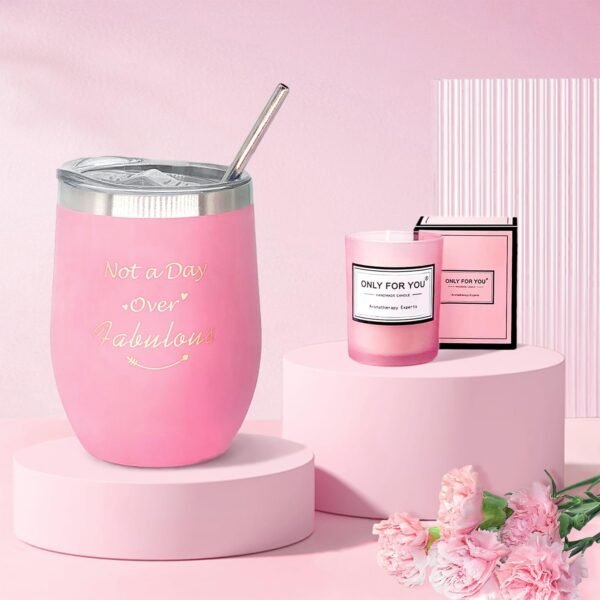 Pink Gift Baskets, 9 Pcs Unique Spa Gift Basket Set, Get Well Soon Gifts, Birthday Gifts for Her, Wife, Teacher, Girlfriend, Friends, Sister