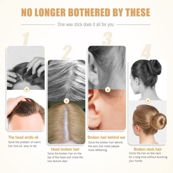 Hair Wax Stick, Wax Stick for Hair, Slick Stick for Hair Non-greasy Styling Hair Pomade Stick, Strong Hold Makes Hair Look Neat and Tidy（2.7 Ounce）