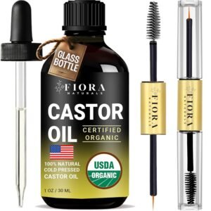 71RhFZY750L._SL1500_.jpg Organic Cold Pressed Castor Oil USDA Certified Eyelash and Hair Growth Serum, Hexane-Free, Conditions and Stimulates Growth for Lashes, Brows and Hair
