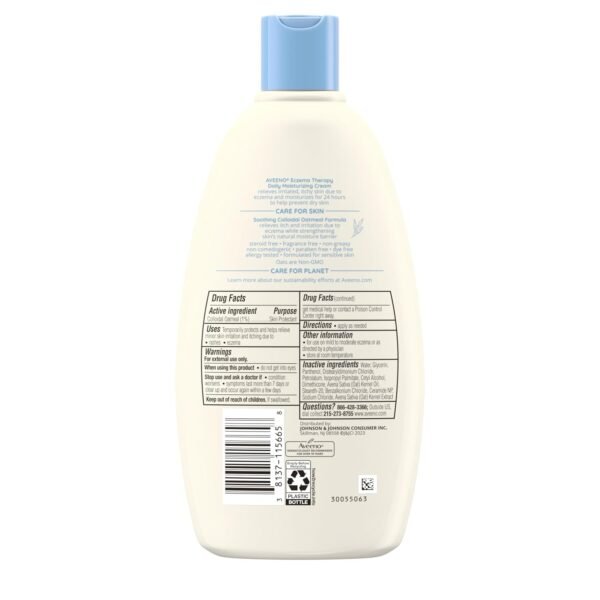 71Rk9xd-8AL._SL1500_.jpg Aveeno Eczema Therapy Daily Moisturizing Cream for Eczema-Prone Skin with Colloidal Oatmeal & Ceramide, Fragrance-Free, Steroid-Free, Soothes Dry, Itchy Irritated, Sensitive Skin 12 fl oz
