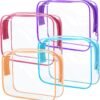 71S2pLktlYL._AC_SL1500_.jpg 4Pack Clear Makeup Bags Waterproof Organizer Bags with Zipper Transparent Travel Cosmetic Bag TSA Approved Toiletry Bag Pouch Case for Vacation Airport Airline Compliant (Multicolour, Medium)
