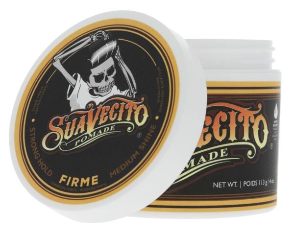Suavecito Pomade Firme (Strong) Hold - Strong Hold Hair Pomade For Men - Medium Shine Water Based Flake Free Hair Gel - Easy To Wash Out - All Day Hold For All Hair Styles