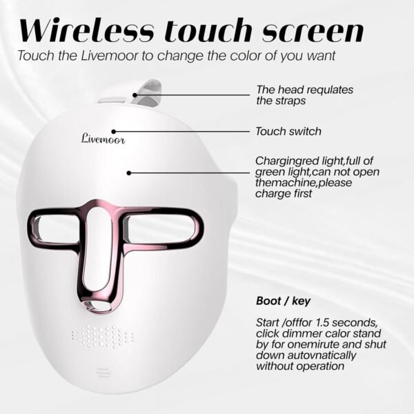 Red Light Therapy Mask for Face, Led Face Mask Light Therapy, 7-1 Colors LED Facial Skin Care -White