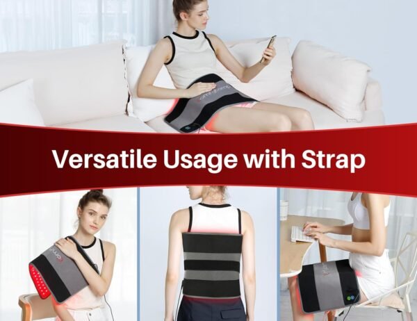 Comfytemp Large 24" x 12" Red Light Therapy for Body, FSA HSA Eligible Infrared Light Therapy Pad, Red Light Therapy Wrap for Back Muscle Pain Relief, 4 Mode & 3 Strength