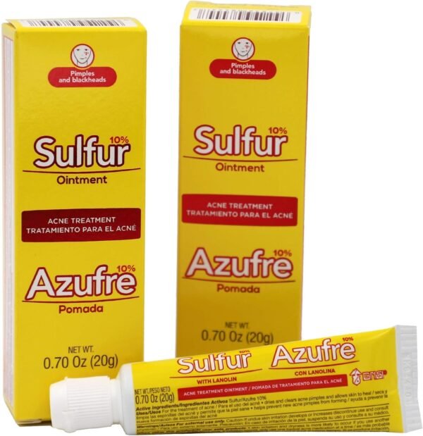 71SDlTvY7lL._AC_SL1500_.jpg Biosulfur Grisi Acne Treatment: Fights Pimples, Blackheads, Blemishes, Improves Damaged Skin from Acne Scars, Prevents Breakouts, Keeps Pores Clear, Controls Oil, Sulfur Ointment, 0.70 Ounce, 2-Pack