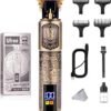 Ufree Professional Beard Trimmer for Men, Zero Gapped T-Blade Hair Clipper & Mustache Trimmer Kit with LCD Display, Precision Edgers for Haircut & Grooming, Barber-Grade Electric Shaver, Gifts for Men